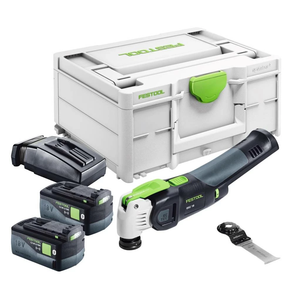 Festool VECTURO OSC 18 E-Basic Akku Oszillierer 18 V Starlock Max Brushless + 2x Akku 5,0 Ah + Ladegerät + Systainer 1 Festool VECTURO OSC 18 E-Basic Akku Oszillierer 18 V Starlock Max Brushless + 2x Akku 5,0 Ah + Ladegerät + Systainer