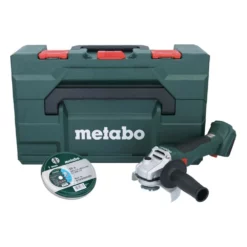 Metabo W 18 L 9-125 Akku Winkelschleifer 18 V 125 Mm + 10x Trennscheibe + MetaBOX - Ohne Akku, Ohne Ladegerät