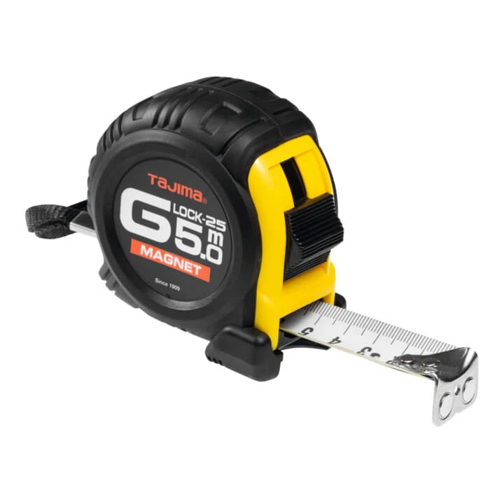 Tajima Rollbandmaß Mit Extrastarkem Gehäuseschutz, Endhaken Magnetisch, Bandlänge: 5/25 M 1 Tajima Rollbandmaß Mit Extrastarkem Gehäuseschutz, Endhaken Magnetisch, Bandlänge: 5/25 M