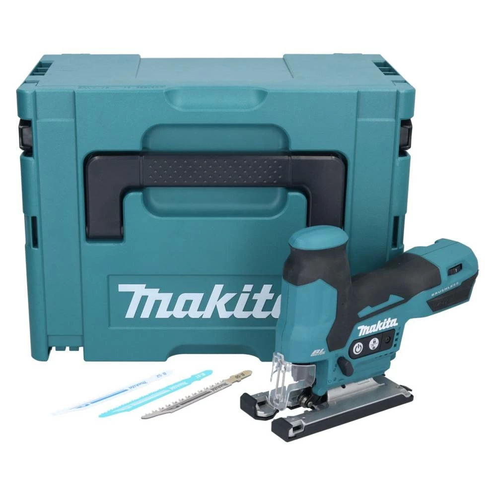 Makita DJV 185 ZJ Akku Pendelhubstichsäge 18 V Brushless + 3 Tlg. Stichsägeblatt Set + Makpac - Ohne Akku, Ohne Ladegerät 1 Makita DJV 185 ZJ Akku Pendelhubstichsäge 18 V Brushless + 3 Tlg. Stichsägeblatt Set + Makpac - Ohne Akku, Ohne Ladegerät
