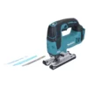 Makita DJV 182 Z Akku Pendelhubstichsäge 18V Brushless + 3 Tlg. Stichsägeblatt Set - Ohne Akku, Ohne Ladegerät