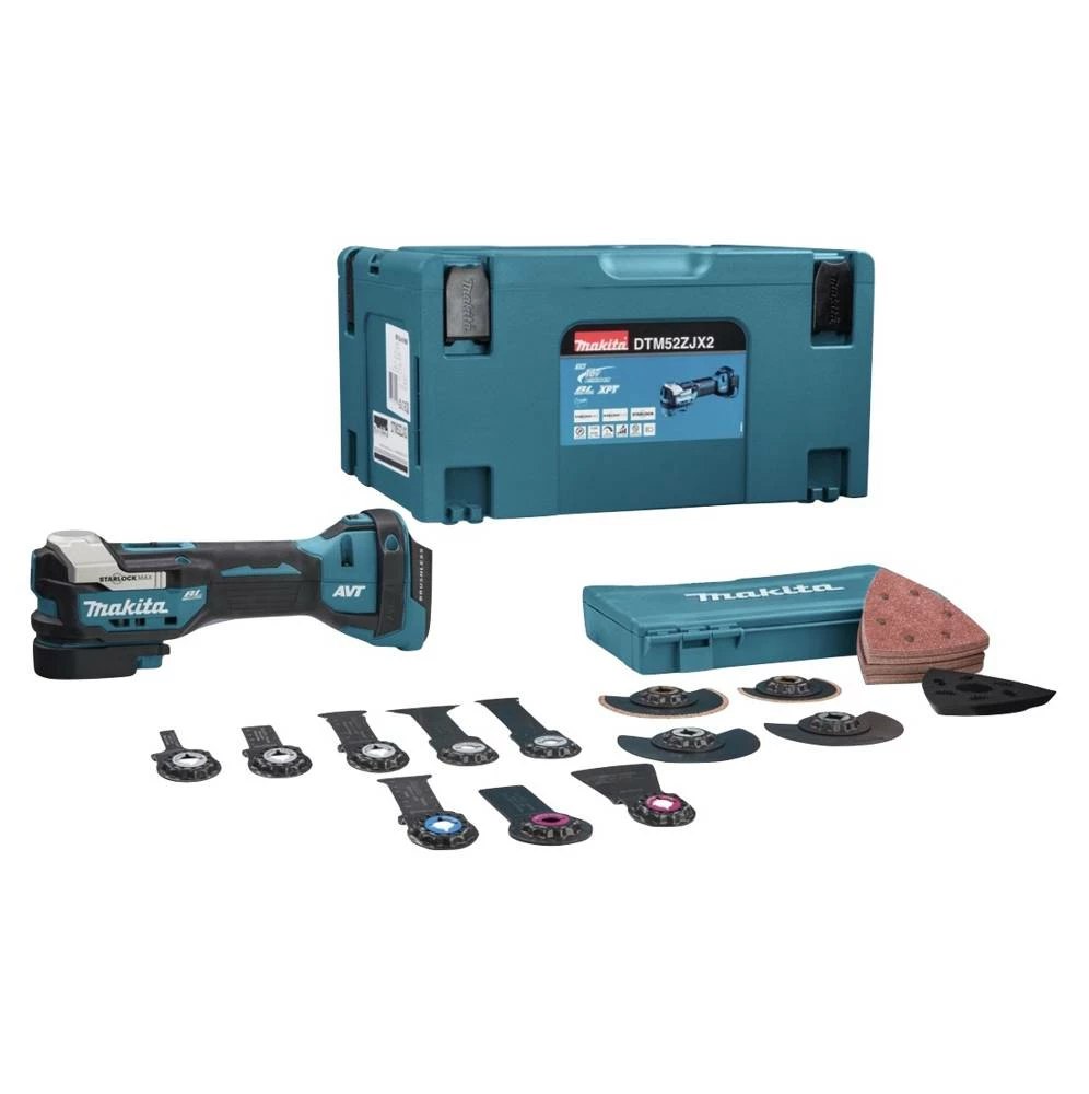 Makita DTM 52 ZJX2 Akku Multifunktionswerkzeug 18 V Starlock Max Brushless + 43 Tlg. Zubehörset + Makpac - Ohne Akku, Ohne Ladegerät 1 Makita DTM 52 ZJX2 Akku Multifunktionswerkzeug 18 V Starlock Max Brushless + 43 Tlg. Zubehörset + Makpac - Ohne Akku, Ohne Ladegerät