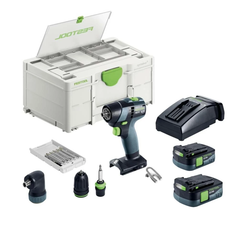 Festool TXS 12 2,5-Set Akku Bohrschrauber 12 V 30 Nm Brushless ( 576874 ) + 2x Akku 2,5 Ah + Ladegerät + Bitset + Systainer 1 Festool TXS 12 2,5-Set Akku Bohrschrauber 12 V 30 Nm Brushless ( 576874 ) + 2x Akku 2,5 Ah + Ladegerät + Bitset + Systainer