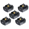 Makita Akku Set 5x BL 1830 B 18 V 3,0 Ah / 3000 MAh Li-Ion ( 5x 197599-5 ) Mit LED Anzeige - Original, Kein Nachbau