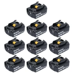 Makita Akku Set 10x BL 1830 B 18 V 3,0 Ah / 3000 MAh Li-Ion ( 10x 197599-5 ) Mit LED Anzeige - Original, Kein Nachbau