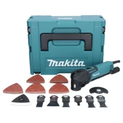 Makita TM 3010 CX3J Multifunktionswerkzeug 320 W OIS / Starlock + 59 Tlg. Zubehör Set + Makpac