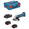 Bosch GWS 18-125 V-LI Akku Winkelschleifer 18 V 125 Mm + 2x Akku 4,0 Ah + Ladegerät + L-Boxx