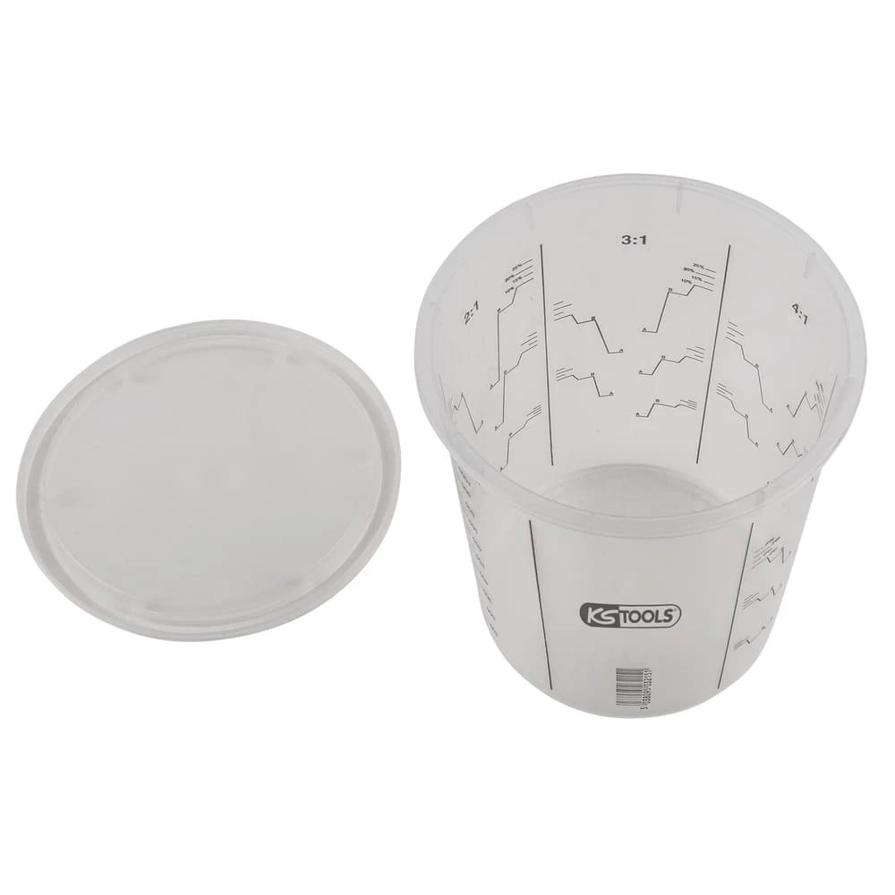 KS Tools Einweg-Farbmischbecher Mit Deckel, 400 Ml, 25-Pack – Bild 2