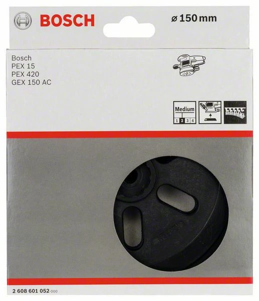 Bosch Schleifteller Mittel, 150 Mm, Für GEX 150 AC, PEX 15 AE (2 608 601 052) 1 Bosch Schleifteller Mittel, 150 Mm, Für GEX 150 AC, PEX 15 AE (2 608 601 052)