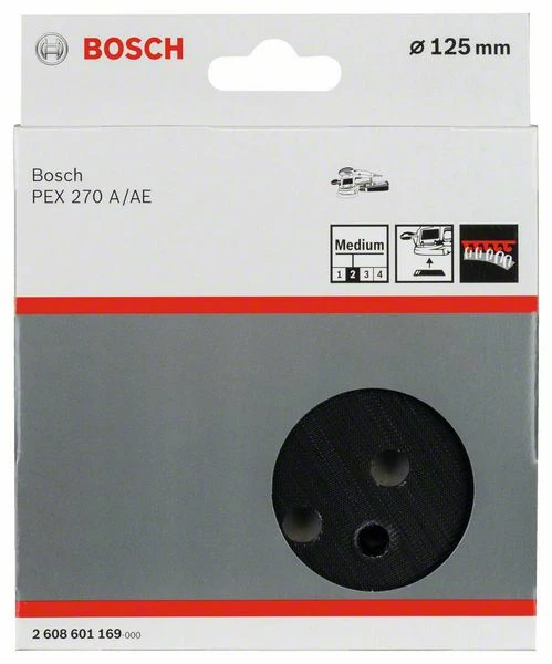 Bosch Schleifteller Mittel, 125 Mm, 8, Für PEX 270 A, PEX 270 AE (2 608 601 169) 2 Bosch Schleifteller Mittel, 125 Mm, 8, Für PEX 270 A, PEX 270 AE (2 608 601 169) – Bild 2