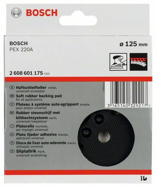 Bosch Schleifteller Mittel, 125 Mm, 8, Für PEX 220 A (2 608 601 175) 1 Bosch Schleifteller Mittel, 125 Mm, 8, Für PEX 220 A (2 608 601 175)