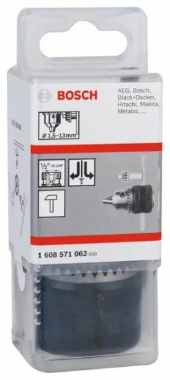 Bosch Zahnkranzbohrfutter Bis 13 Mm, 1,5 - 13 Mm, 1/2 Zoll - 20, Für Rechts-/Linkslauf (1 608 571 062)