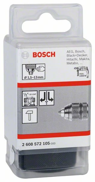 Bosch Schnellspannbohrfutter Bis 13 Mm, 1,5 Bis 13 Mm, 1/2 Zoll Bis 20, Abb. Nr. 4 (2 608 572 105) 1 Bosch Schnellspannbohrfutter Bis 13 Mm, 1,5 Bis 13 Mm, 1/2 Zoll Bis 20, Abb. Nr. 4 (2 608 572 105)