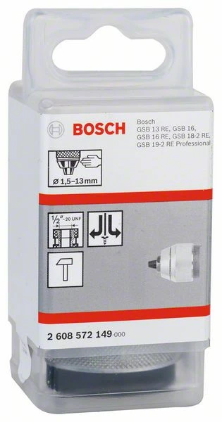 Bosch Schnellspannbohrfutter Verchromt, 1,5 Bis 13 Mm, 1/2 Zoll Bis 20 (2 608 572 149) 2 Bosch Schnellspannbohrfutter Verchromt, 1,5 Bis 13 Mm, 1/2 Zoll Bis 20 (2 608 572 149) – Bild 2