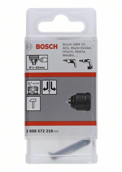 Bosch Schnellspannbohrfutter Bis 10 Mm, 1 Bis 10 Mm, 1/2 Zoll Bis 20 (2 608 572 218) 2 Bosch Schnellspannbohrfutter Bis 10 Mm, 1 Bis 10 Mm, 1/2 Zoll Bis 20 (2 608 572 218) – Bild 2