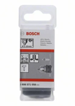 Bosch Zahnkranzbohrfutter Bis 10 Mm, 1 - 10 Mm, 3/8 Zoll - 24, Für Rechts-/Linkslauf (1 608 571 058)